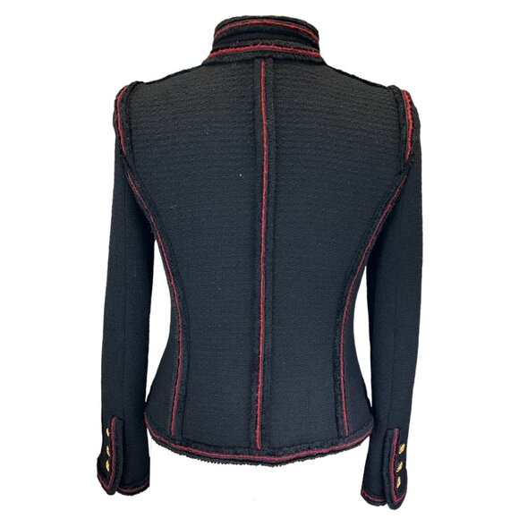 Chanel Black / Red 2009 Full Zip Wool Tweed Jacket - Picture 3 of 5